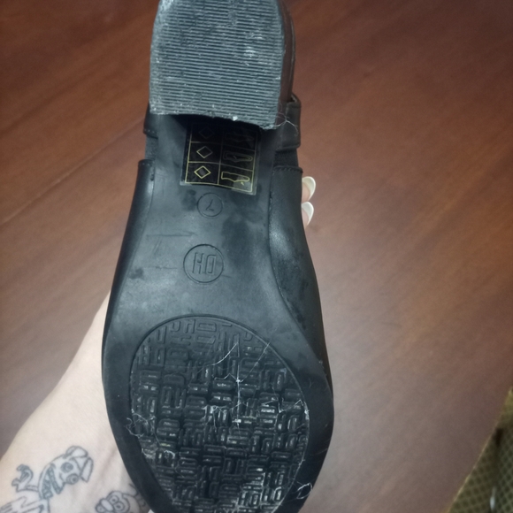 Denver Hayes Black Peep-Toe Ankle Booties - Picture 6 of 6